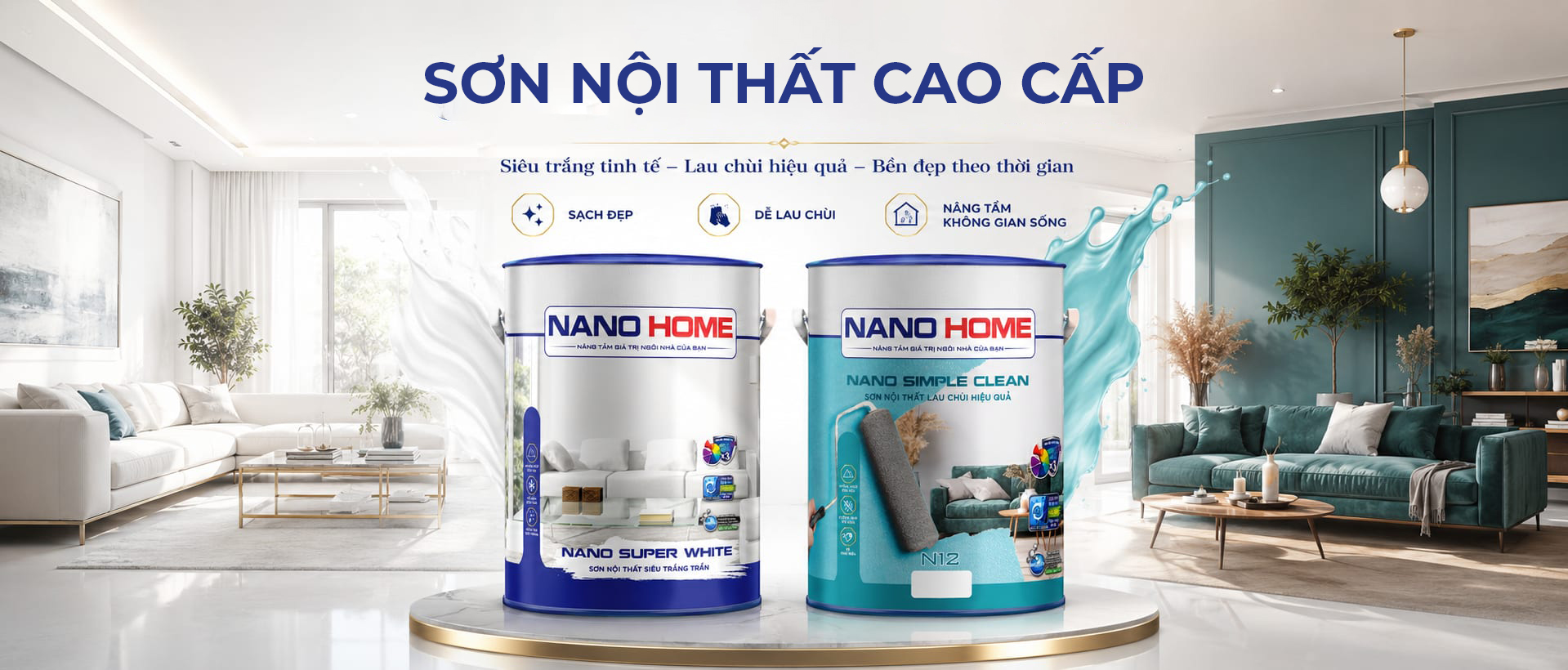 Sơn nội thất cao cấp NANO HOME cho không gian hoàn mỹ
