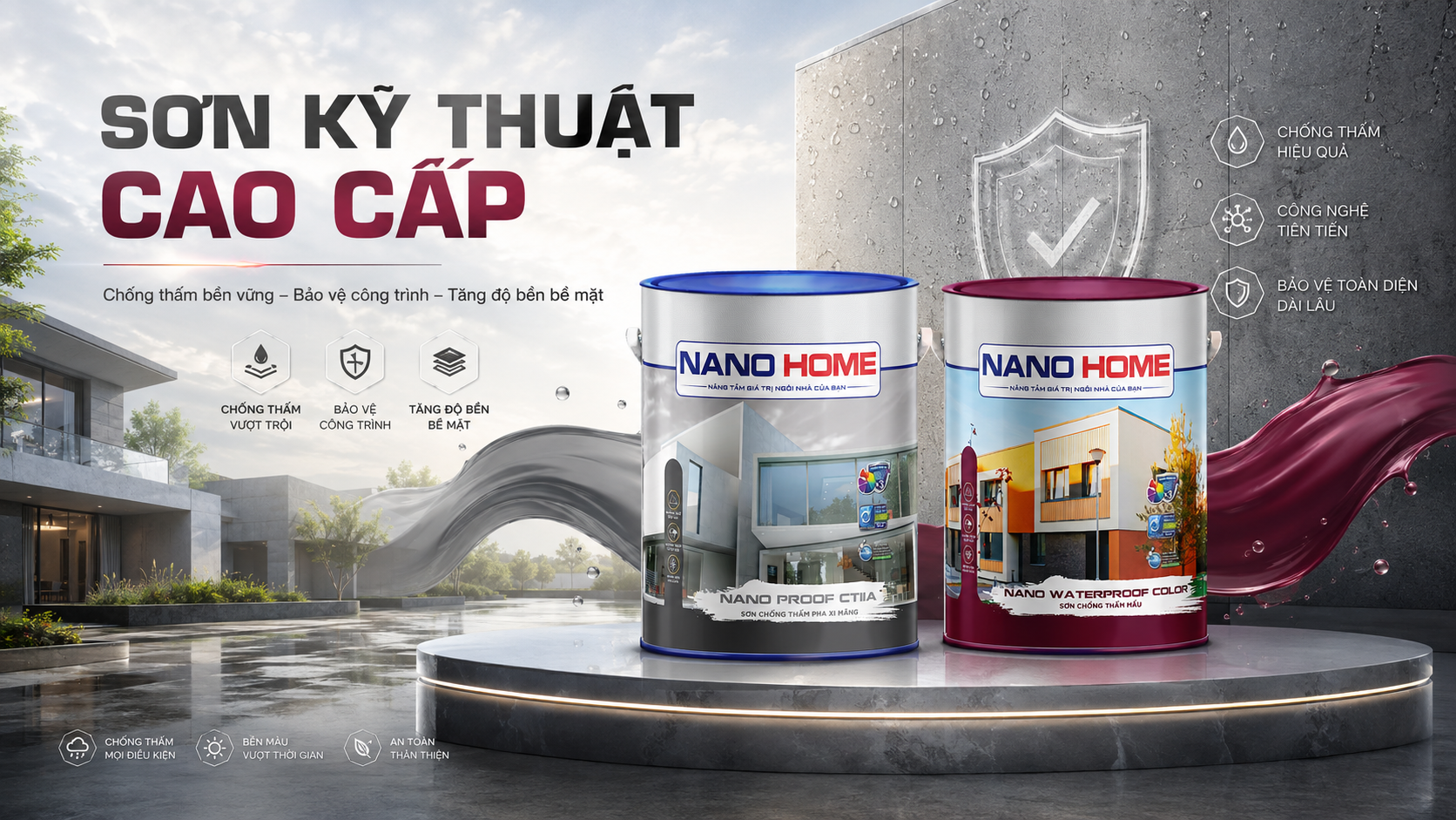 Sơn nội thất cao cấp NANO HOME cho không gian hoàn mỹ