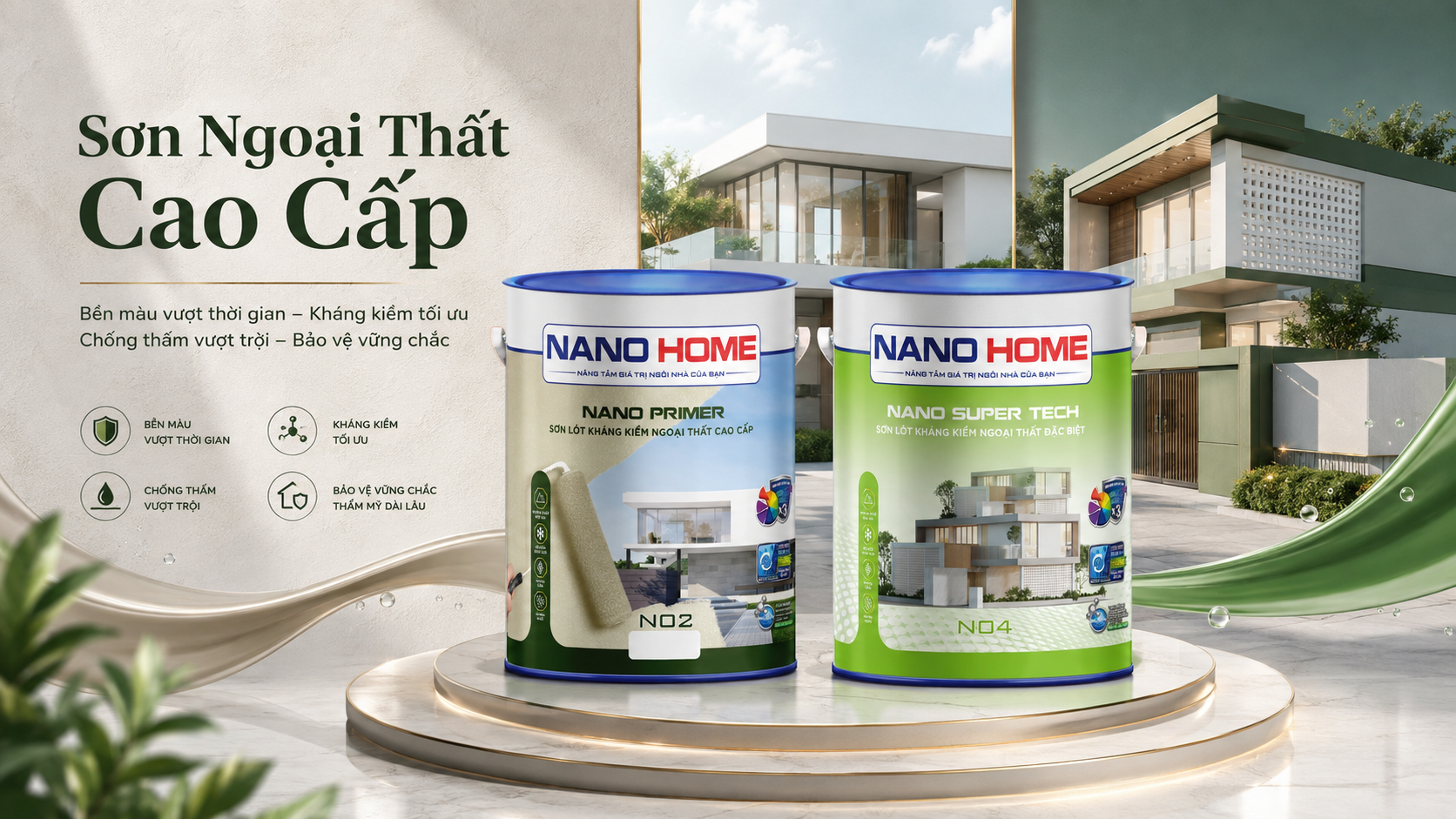 Sơn nội thất cao cấp NANO HOME cho không gian hoàn mỹ